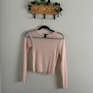 Blush pink mesh top